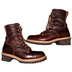 Carolina 12EE Elm Boots Steel Toe Brown Leather Logger #1821 Work Wide Lineman